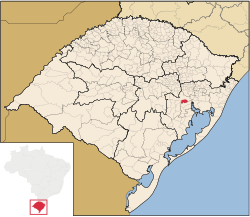 Locator map of Charqueadas in Rio Grande do Sul
